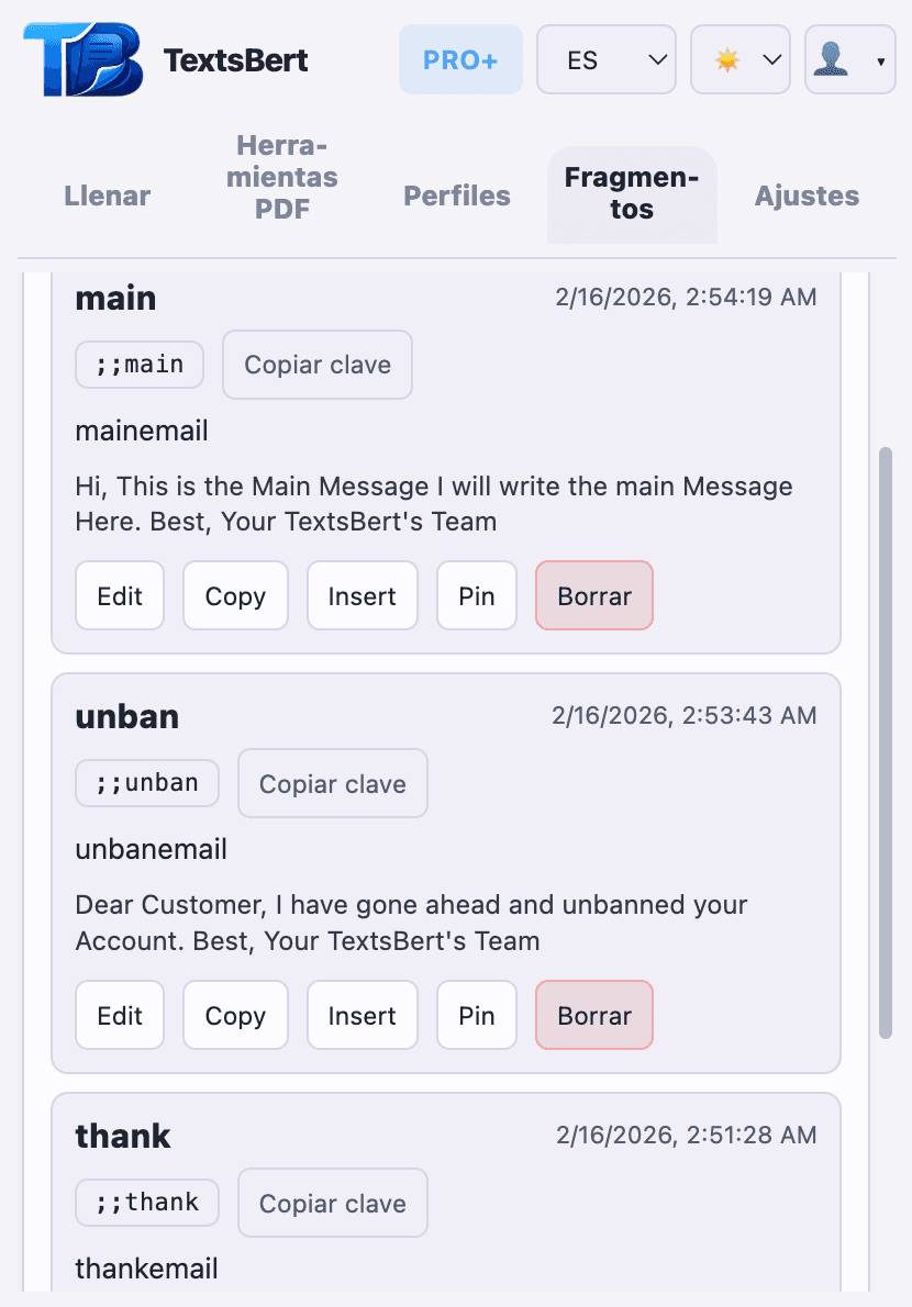 Los snippets mantienen el texto útil dentro del mismo flujo