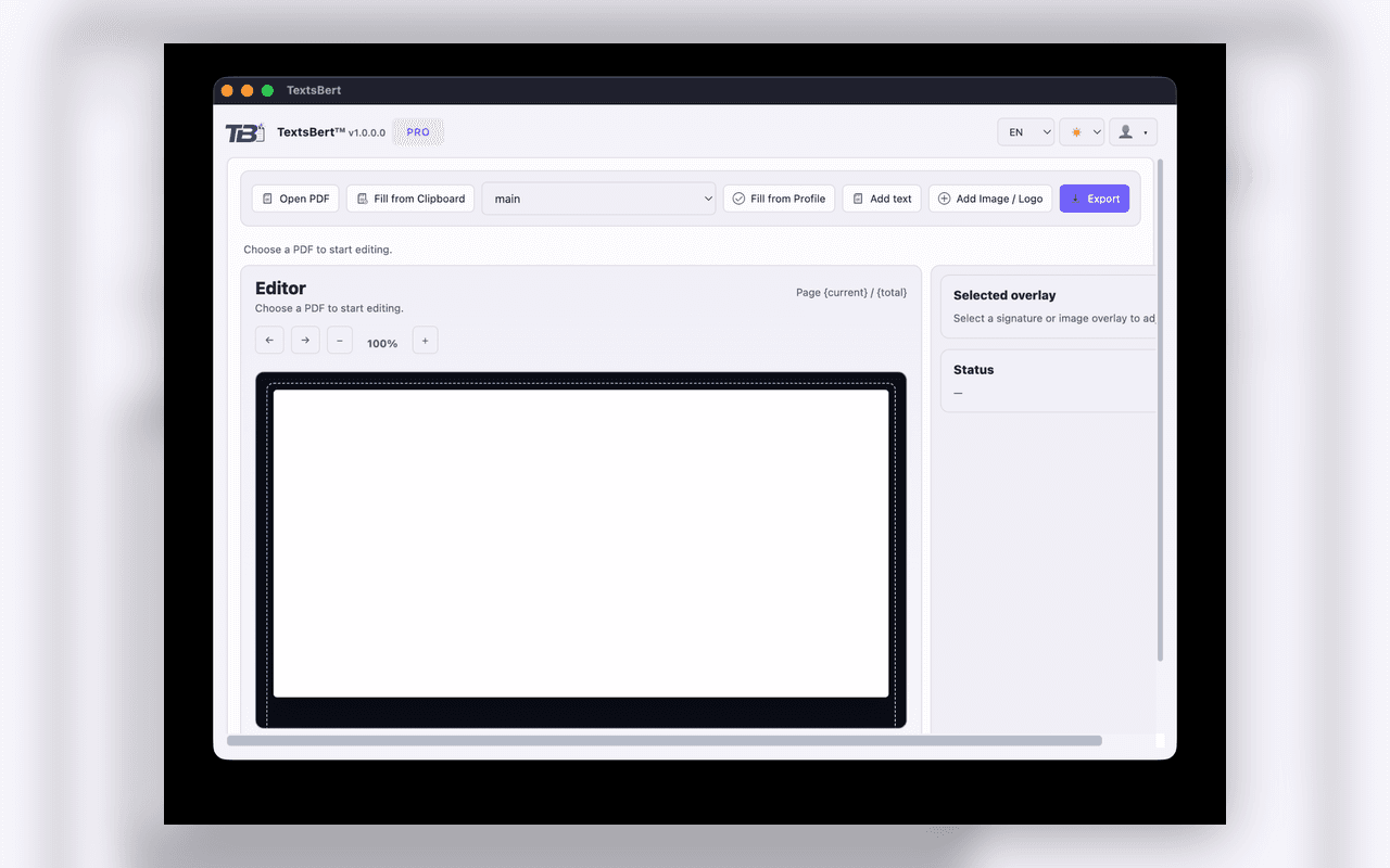 Document editor in action